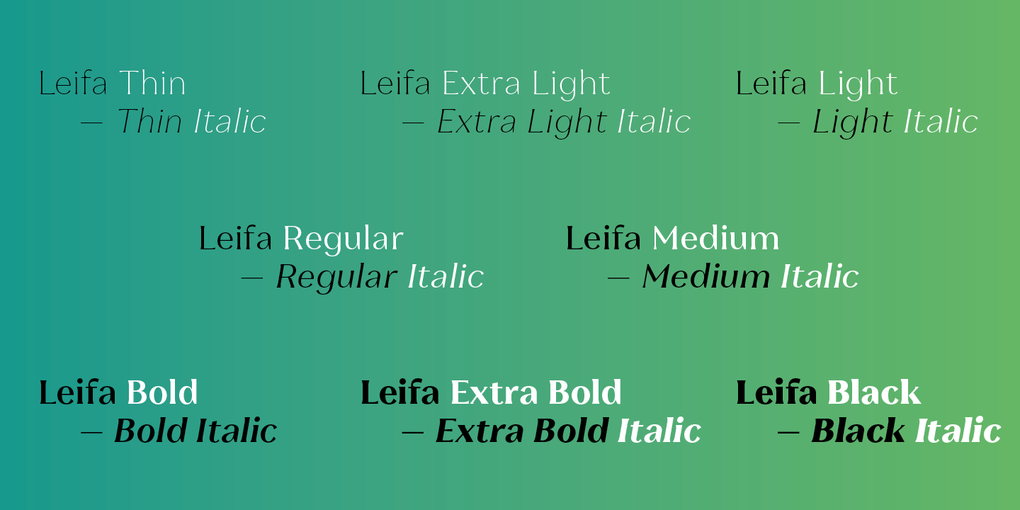 Leifa Bold Italic Font preview